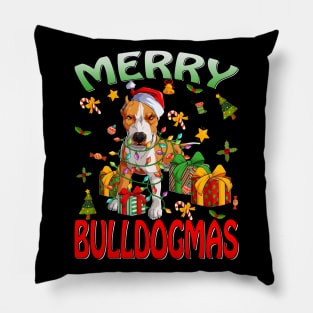 Merry Bulldogmas English Bulldog Ugly Christmas Dogs T-Shirt Pillow