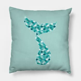 Aqua Mermaid Scales Pillow