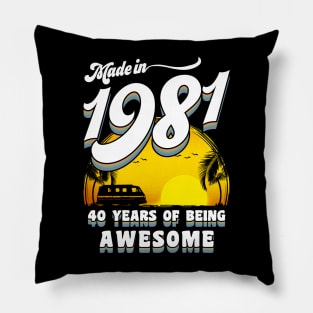 Made in 1981 All Original Parts 40 Birthday Gift Pillow