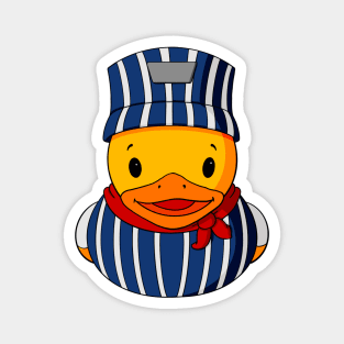 Train Conductor Rubber Duck Magnet