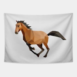 Brown Low Poly Horse Tapestry