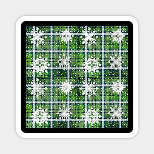 Christmas checkered pattern, green. Magnet