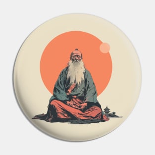 Zen Old Master Meditating Pin