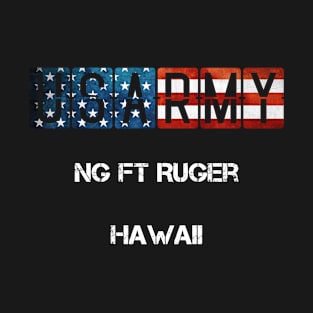 NG Ft Ruger Hawaii US Flag Army T-Shirt