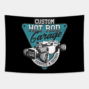 Hot rod garage Tapestry