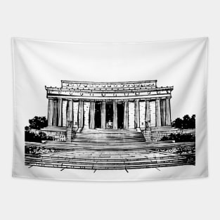 LINCOLN MEMORIAL ink painting.1 Tapestry