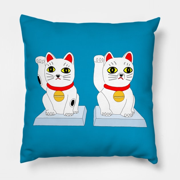 Love Fortune Maneki Neko Pillow by lamaisondulapino