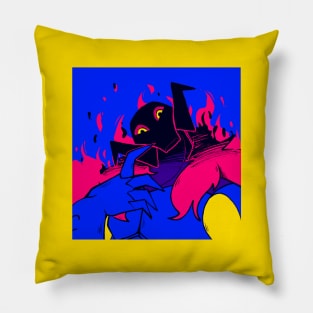 Flaming Neon Baron Draxum Pillow