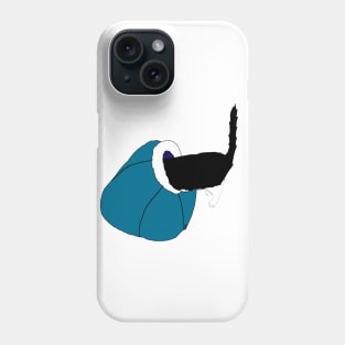 Cute Tuxedo Cat going to bed in his Igloo Copyright TeAnne Phone Case