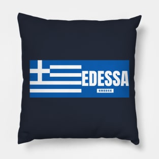 Edessa City with Greek Flag Pillow