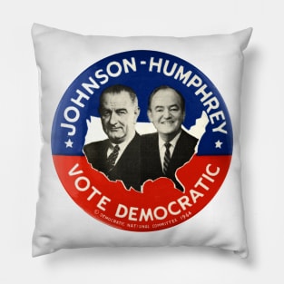 Lyndon Johnson and Hubert Humphrey 1964 Presidential Campaign Button Pillow