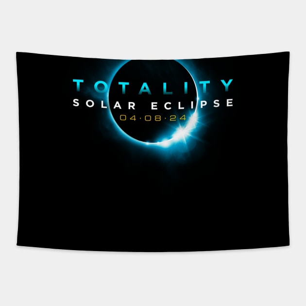 North American Total Solar Eclipse 2024 Totality 04.08.24 graphic Tapestry by Vector Deluxe