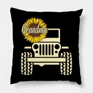 Jeep Sunflower Jeep Grandma Jeep Women Pillow