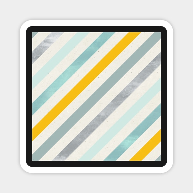 Diagonal Stripes in Blue Silver and Gold Magnet by greenoriginals