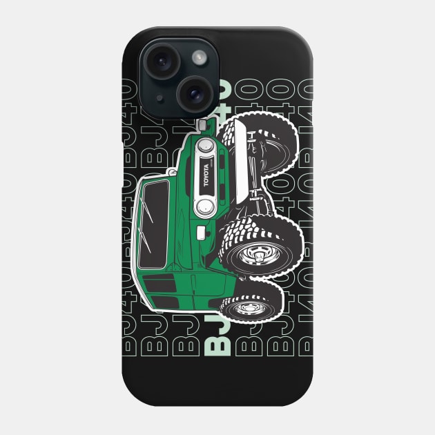 BJ40 Stacked in Green Phone Case by Bulloch Speed Shop