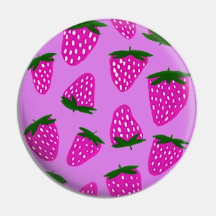 Organic summer strawberries purple Pin