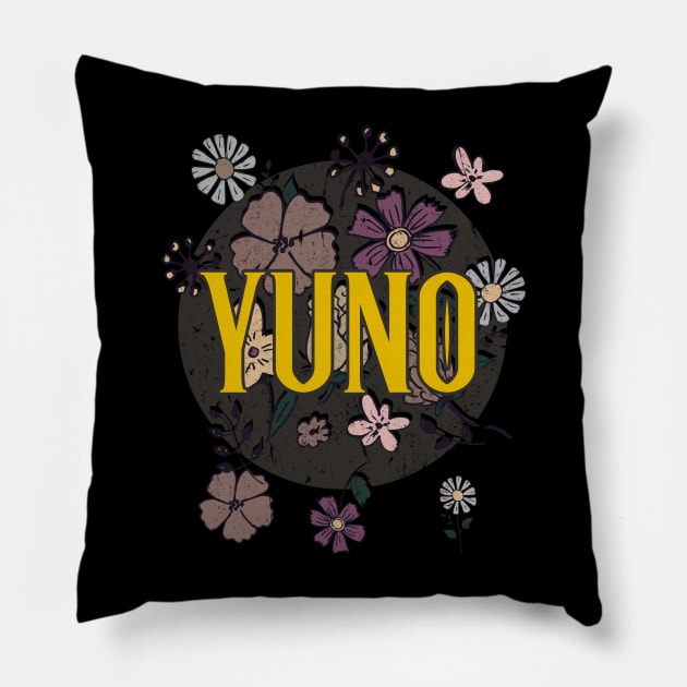 Aesthetic Proud Name Yuno Flowers Anime Retro Styles Pillow by Kisos Thass