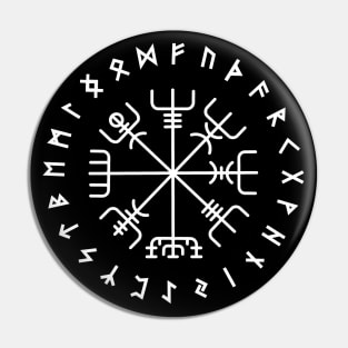 Norse Vegvisir Wayfinder Viking Compass Elder Futhark Runes Pin