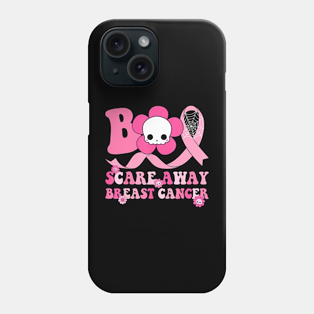 Groovy Boo Halloween Scare Away Breast Cancer Awareness Phone Case by everetto