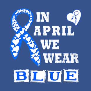 Autism Rainbow In April We Wear Blue Autism Awareness Month T-Shirt