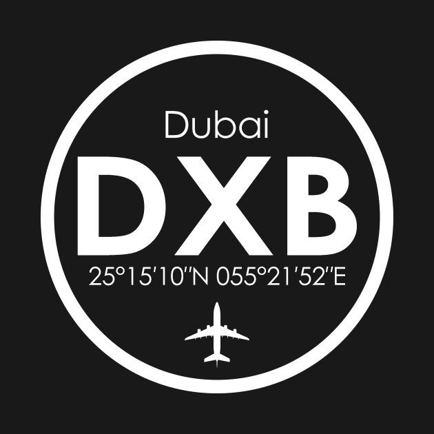 DXB, Dubai International Airport Aviation T-Shirt by Fly Buy Wear