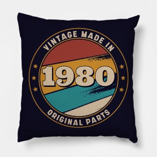 Vintage, Made in 1980 Retro Badge Pillow