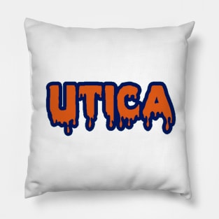 Dripping Utica Text Pillow