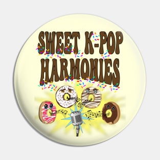 Sweet K-Pop Harmonies - with singing donuts and sprinkles Pin