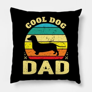 Retro Cool Weiner Dog Dad Pillow