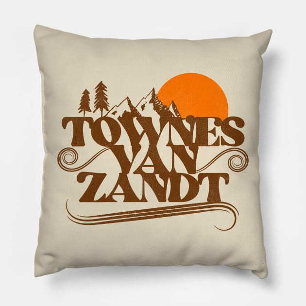 Townes Van Zandt Rising Sun Pillow by darklordpug