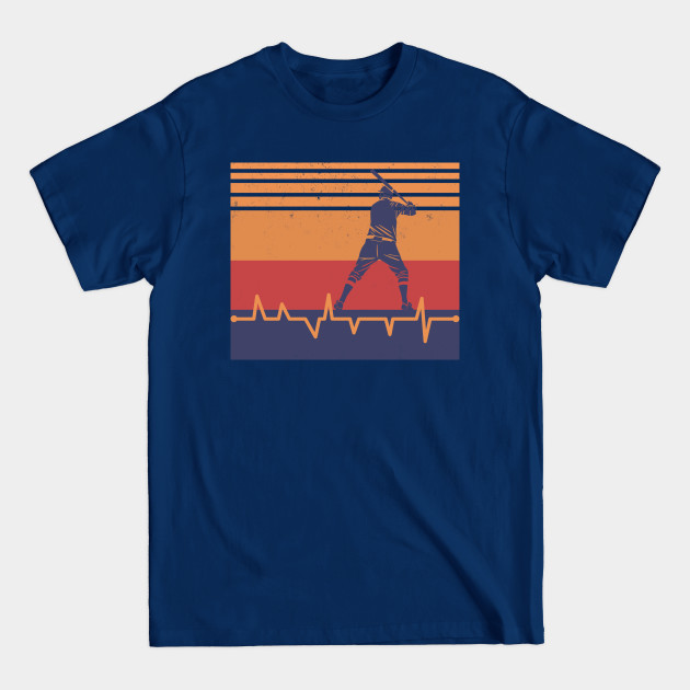 Discover Baseball Player Retro Hearbeat - Baseball - T-Shirt