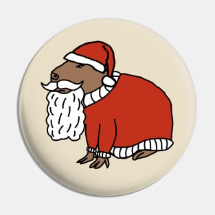 Christmas Capybara Dressed as Santa Claus Pin