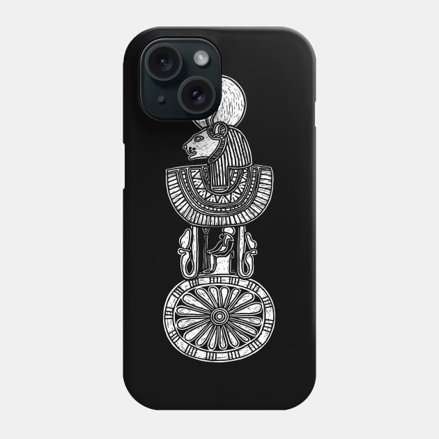 Ancient Egyptian Menat Counterweight with Sekhmet Lion Goddess Figure Phone Case by LaForma