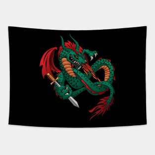 Flying Fire Breathing Dragon Tapestry