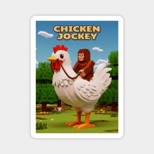 Chicken-Jockey - Funny Bigfoot riding chicken Magnet