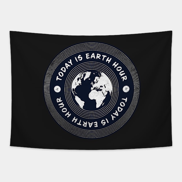 Today is Earth Hour Tapestry by lvrdesign