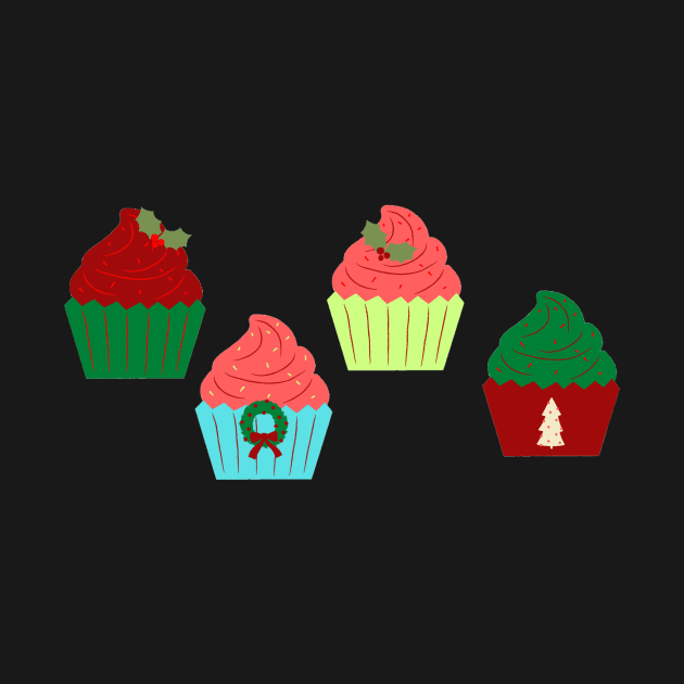 Bundle of Christmas cupcakes - Festive by LukjanovArt