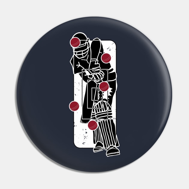 Cricket Bowler Target Practice Cricket Fan Pin by atomguy