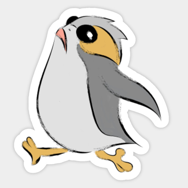 Star Wars Porg Minimal Porg Sticker Teepublic