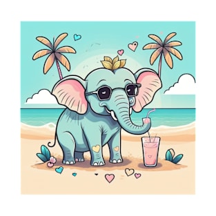 Sunny Sands and Elephant Friends T-Shirt