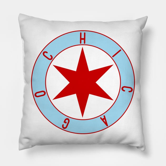 Chicago Flag Star Decal Pillow by zsonn