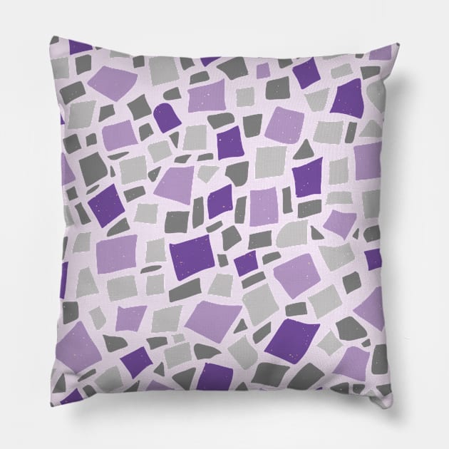 Broken Tiles Mosaic Pattern Light Purple Color Background GC-120-5 Pillow by GraphicCharms