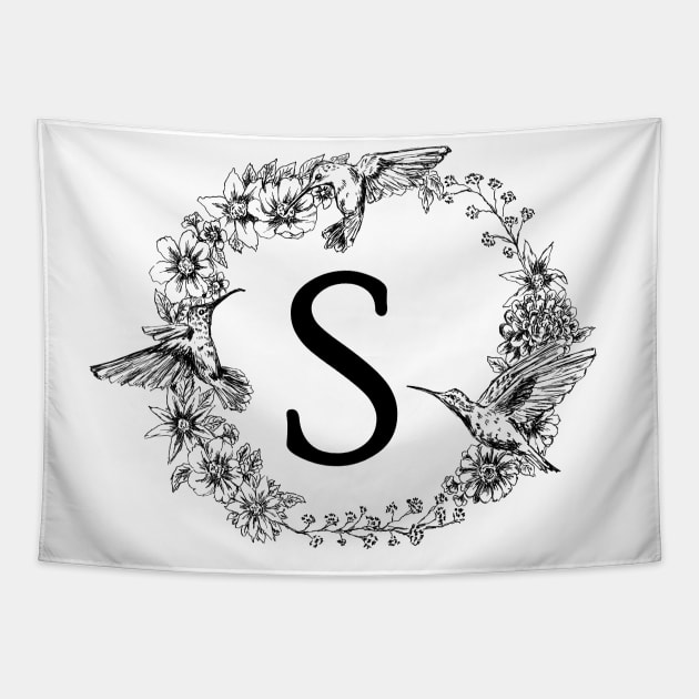 Monogram Frame Letter S Tapestry by rachelsfinelines