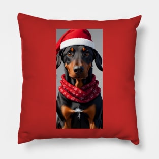 Christmas Doberman puppy gift Pillow