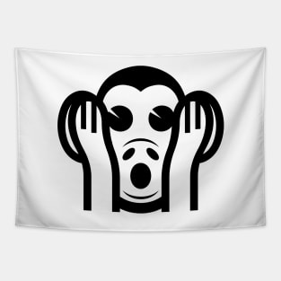 3 Wise Monkeys Kikazaru 聞かざる Hear NO Evil Emoji Tapestry