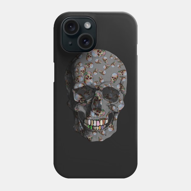 Happy Skulls Random Pattern (Gray) Phone Case by Diego-t