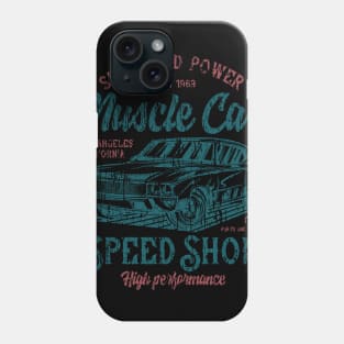 Muscle car custom garage distressed Phone Case