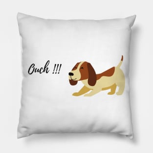 brown dog ouch design Pillow