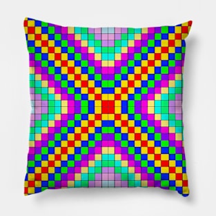 rainbow grid Pillow