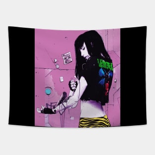 Cool Girl Vaporwave Cyberpunk Cool Tshirt Tapestry